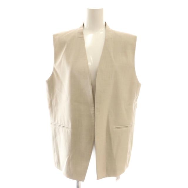 【中古】未使用品 プラージュ Plage 25SS calla lily ジレ ベスト ウール 38 ベージュ ノーカラー