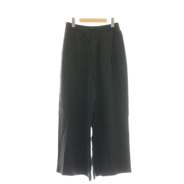 【中古】プラージュ Plage 25SS fibril linen 混 フレアパンツ 38 黒 ブラック /AB ■OS レディース