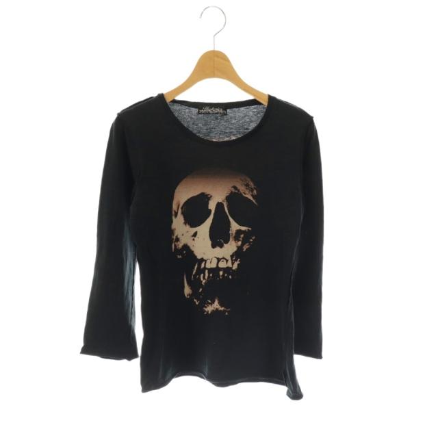 【中古】ヒステリックス Hysterics スカルベリー カットソー Tシャツ 七分袖 F ブラック /DF ■OS レディース