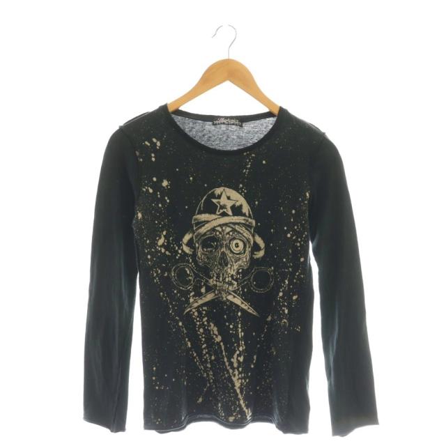 【中古】ヒステリックス Hysterics スカル長袖カットソー F 黒 ブラック ベージュ /CX ■OS レディース