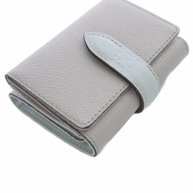 中古】ラシット RUSSET 三つ折り コンパクトウォレット レザー グレー