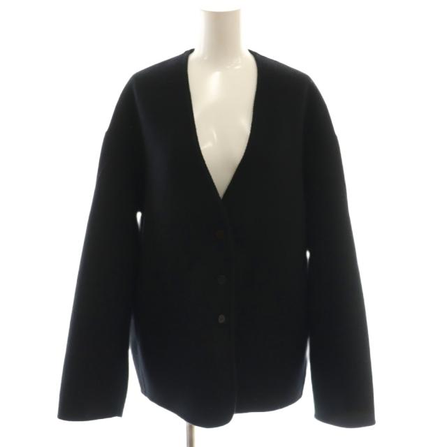 【中古】ヨンファ YONFA パデットファーコート ノーカラー ショート F 黒 ブラック /AT ■OS レディース