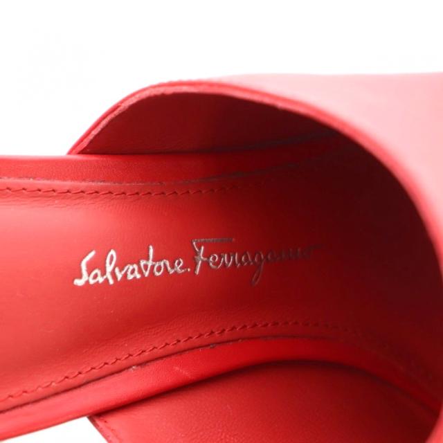 【中古】サルヴァトーレフェラガモ ミュール サンダル ミラーヒール レザー 5.5 23.0cm 赤 レッド ■OS レディース