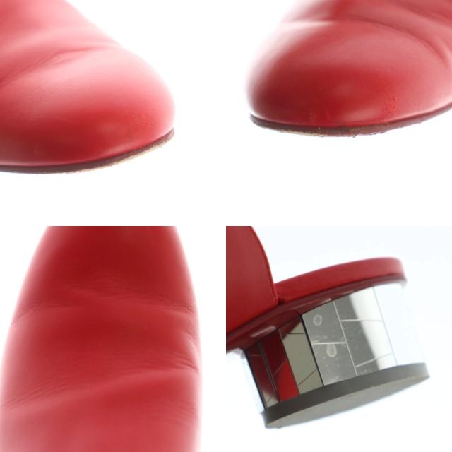 【中古】サルヴァトーレフェラガモ ミュール サンダル ミラーヒール レザー 5.5 23.0cm 赤 レッド ■OS レディース