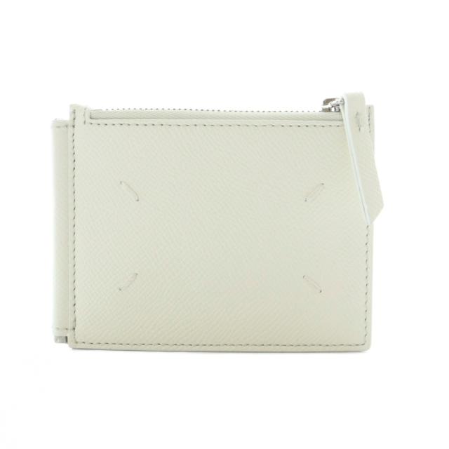 【中古】メゾンマルジェラ マネークリップ 財布 WALLET SLIM 2 PINCER 二つ折り カーフレザー レザー 本革 白