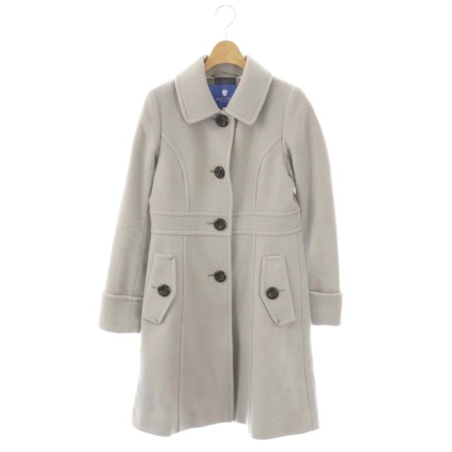 【中古】ブルーレーベルクレストブリッジ BLUE LABEL CRESTBRIDGE ウールコート ロング 36 グレー /HK ■OS ■SH