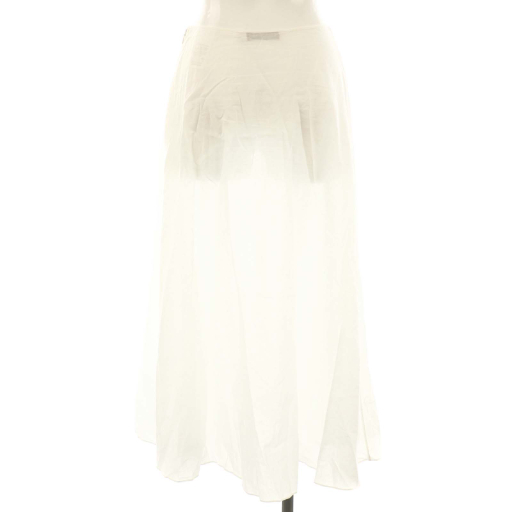 【中古】クリスチャンディオール Christian Dior バタフライドット コットン ロングスカート フレア 34 白 黒_4