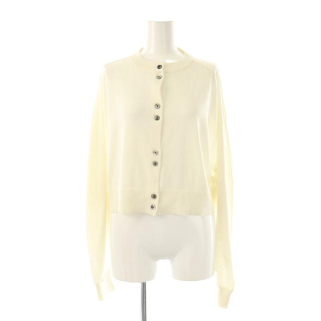 【中古】エンフォルド ENFOLD 25SS ROUND CARDIGAN カーディガン ニット 長袖 38 ホワイト /HK ■OS レディース