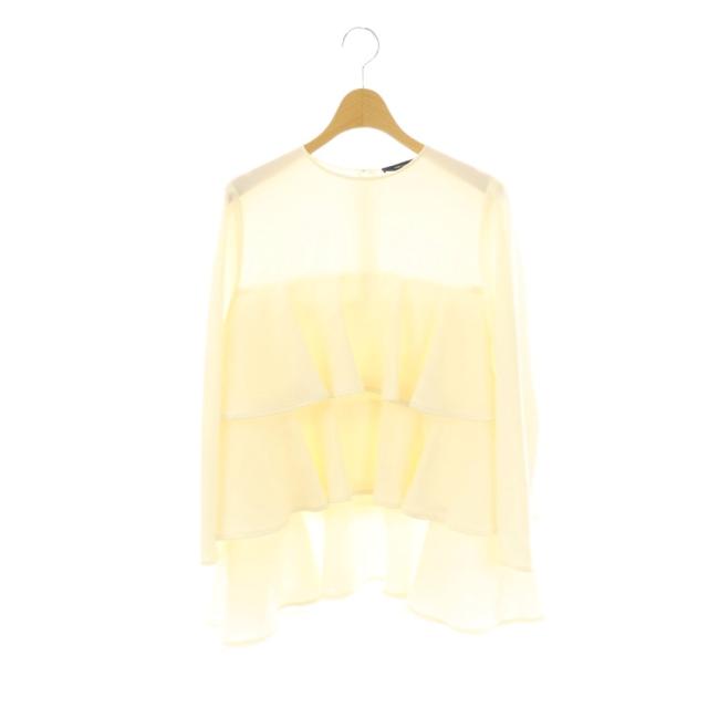 【中古】ヨーコチャン YOKO CHAN ティアードブラウス プルオーバー 長袖 38 ホワイト /HK ■OS レディース