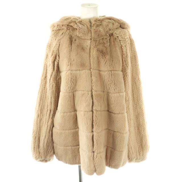 【中古】ダイアグラム グレースコンチネンタル レッキス ファーブルゾン ジャケット ジップアップ 34 ベージュ