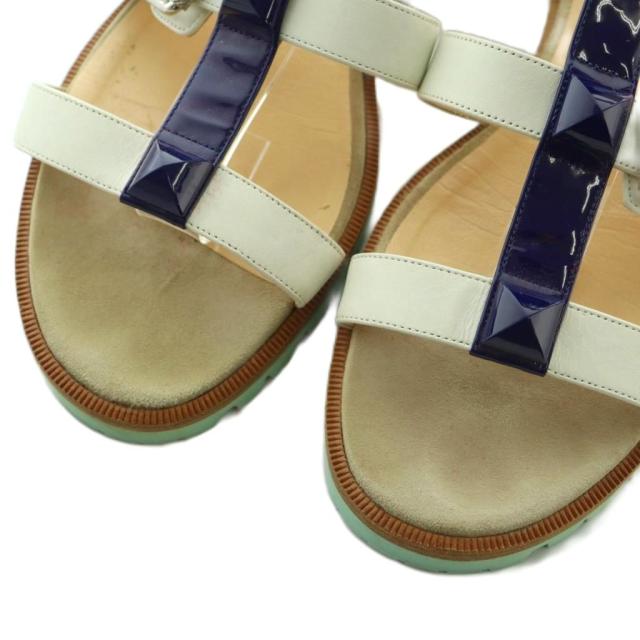 【中古】クリスチャンルブタン ロックンバックルサンダル スタッズ グラディエーター 38 25.0cm マルチカラー