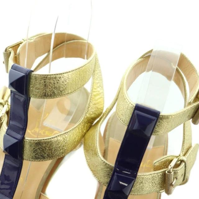 【中古】クリスチャンルブタン ロックンバックルサンダル スタッズ グラディエーター 38 25.0cm マルチカラー