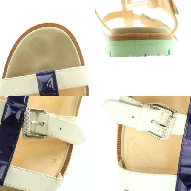 【中古】クリスチャンルブタン ロックンバックルサンダル スタッズ グラディエーター 38 25.0cm マルチカラー