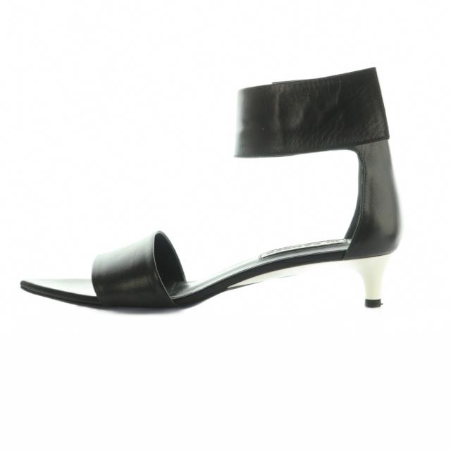 【中古】ジルサンダー サンダル ポインテッドトゥ アンクルストラップ 37 24.0cm 黒 ブラック JS36138A レディース