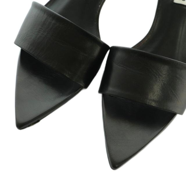 【中古】ジルサンダー サンダル ポインテッドトゥ アンクルストラップ 37 24.0cm 黒 ブラック JS36138A レディース