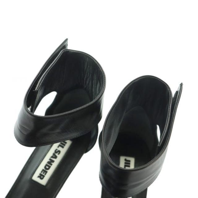 【中古】ジルサンダー サンダル ポインテッドトゥ アンクルストラップ 37 24.0cm 黒 ブラック JS36138A レディース