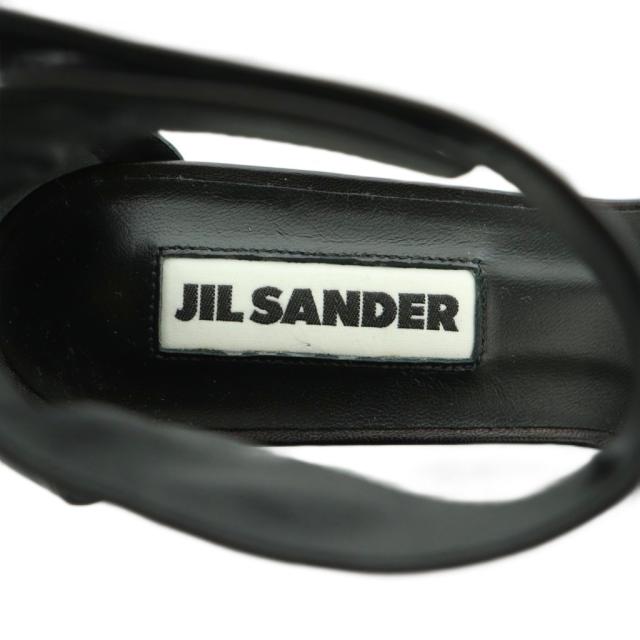 【中古】ジルサンダー サンダル ポインテッドトゥ アンクルストラップ 37 24.0cm 黒 ブラック JS36138A レディース