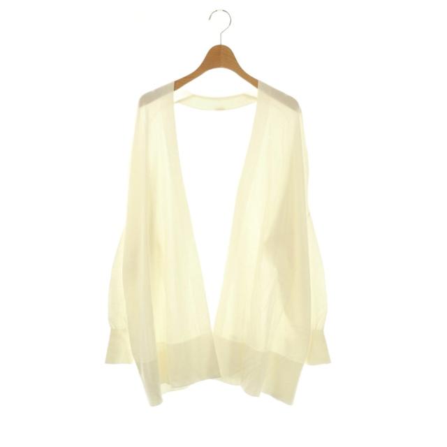 【中古】ミューズ ドゥーズィエム クラス 25SS shake code ショートニットカーディガン ニット 長袖 ホワイト