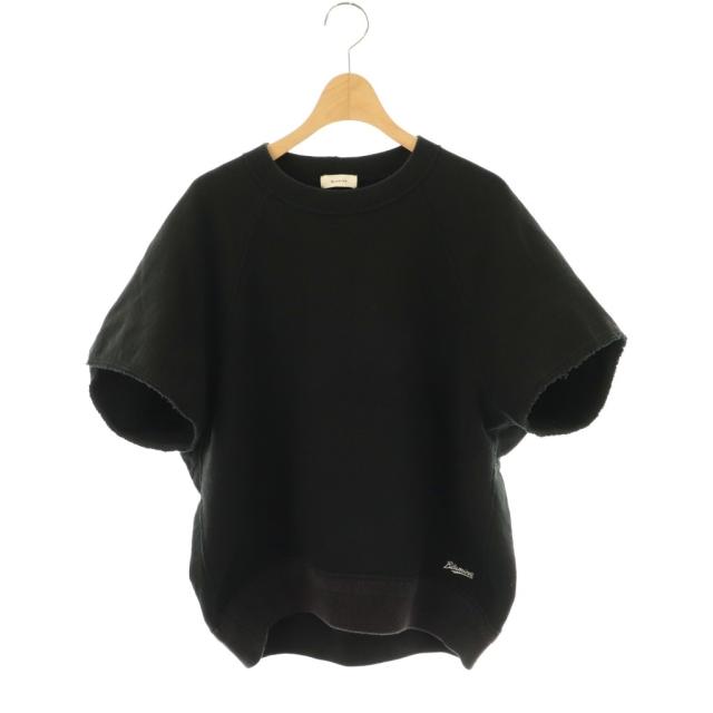 【中古】ブラミンク BLAMINK 吊裏毛ロゴショートスリーブプルオーバー スウェット トレーナー ブラック /CX ■OS