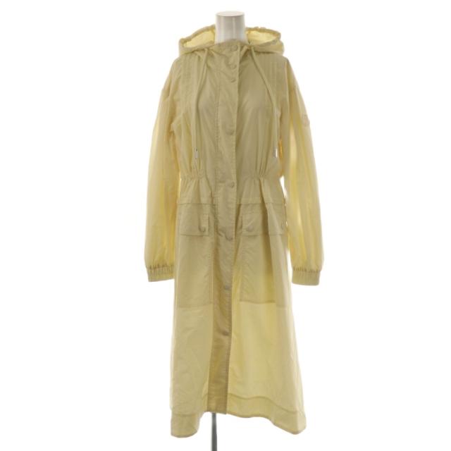 【中古】モンクレール MONCLER 25SS COUPIAC ナイロンロングコート スプリングコート フード 00 アイボリー