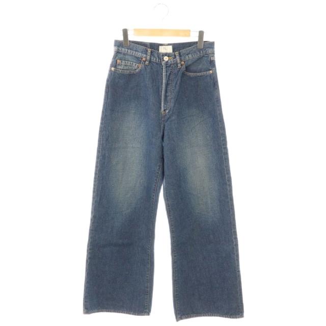 【中古】ヘリル HERILL Nep denim Sailor pants ワイドデニムパンツ ジーンズ 00 ブルー /ES ■OS レディース