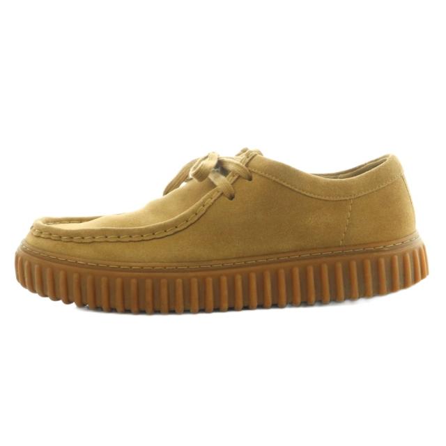 【中古】クラークス clarks Torhill Lo レースアップシューズ スエード US8 26.0cm ベージュ 26173471 ■OS メンズ
