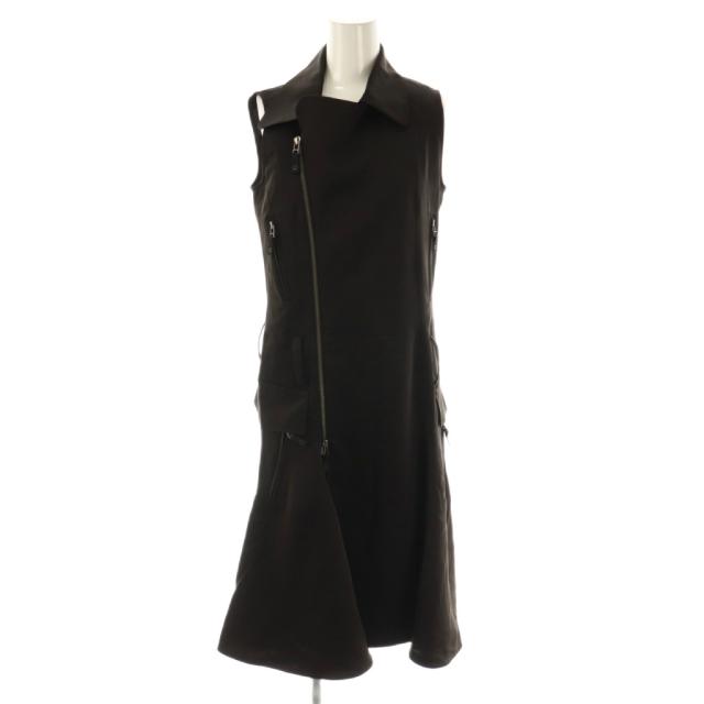 【中古】ジャンポールゴルチエ ファム ジップワンピース ノースリーブ ロング 40 ブラック /DO ■OS レディース