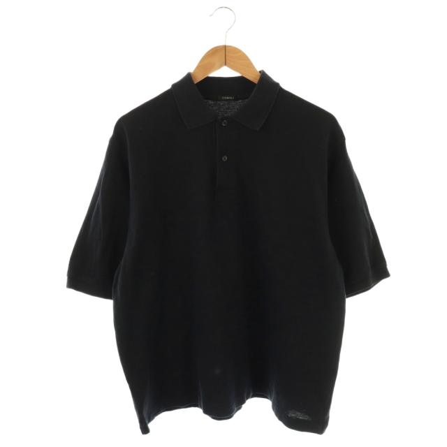 【中古】コモリ COMOLI 鹿の子半袖ポロシャツ 半袖 コットン 3 黒 /NR ■OS ■SH メンズ