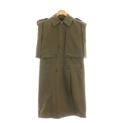 【中古】ヘルノ HERNO Rain collection ノースリーブ コート トレンチコート 36 カーキ /CX ■OS レディース