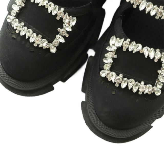 【中古】ツル バイ マリコオイカワ Lala スニーカー シューズ ビジューバックル付きラバーソール 36 22.5cm 黒