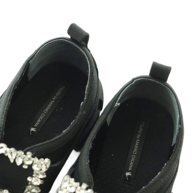 【中古】ツル バイ マリコオイカワ Lala スニーカー シューズ ビジューバックル付きラバーソール 36 22.5cm 黒