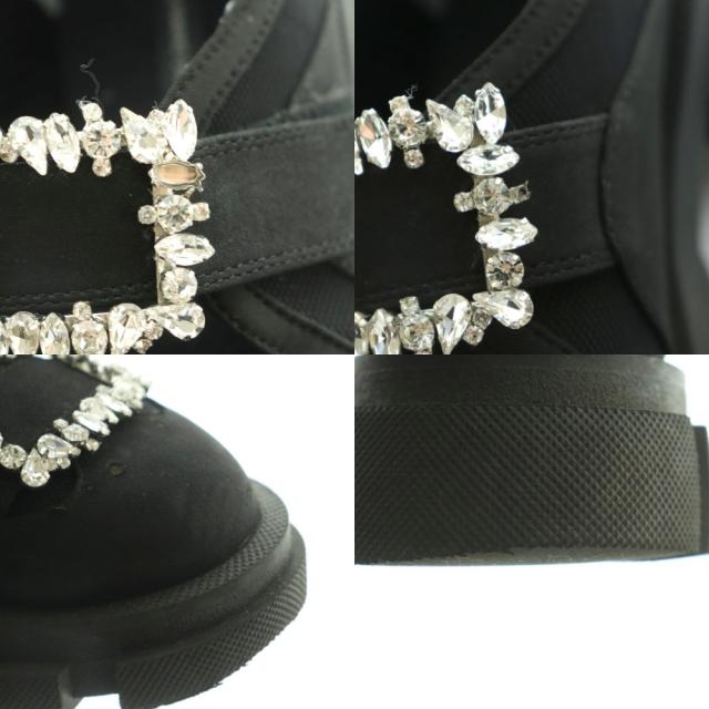 【中古】ツル バイ マリコオイカワ Lala スニーカー シューズ ビジューバックル付きラバーソール 36 22.5cm 黒