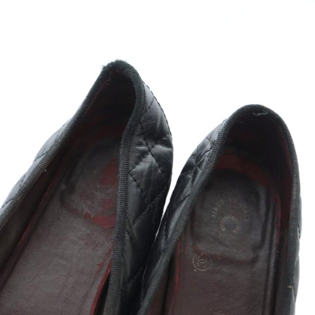 【中古】シャネル CHANEL バレエシューズ ココマーク 36.5 23.5cm 黒 ブラック /MI ■OS レディース