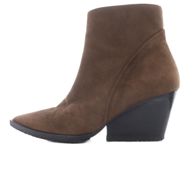 【中古】ペリーコ PELLICO ウェッジソール ショートブーツスエード ポインテッドトゥ 37 茶色 /SR レディース