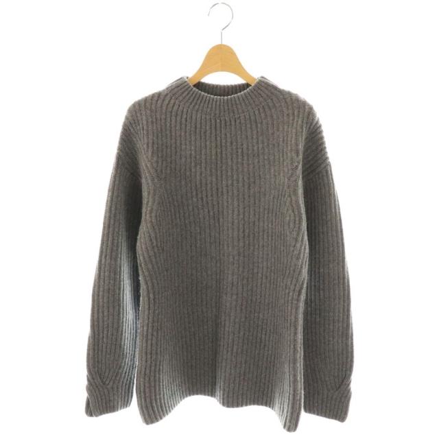 【中古】ブラミンク ウールカシミヤ5Gクルーネックロングスリーブニット セーター 38 グレー /DO ■OS レディース