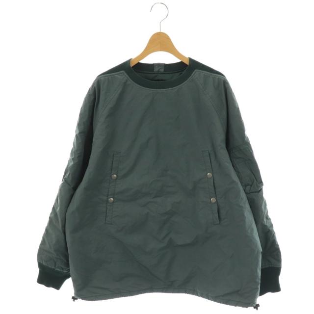 【中古】サイ ベーシックス SCYE BASICS N/P Light Taffeta Garment Dyed Pullover  プルオーバー MA-1 38 グリーン
