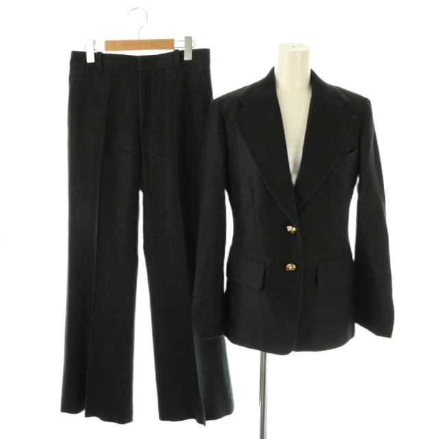 【中古】クロエ 23FW ゴールドボタンセットアップ スーツ ジャケット パンツ 34 36 黒