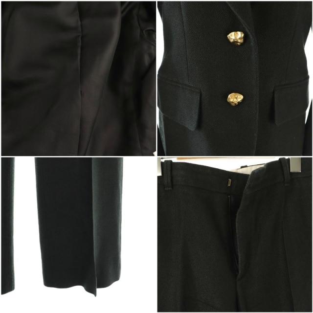 【中古】クロエ 23FW ゴールドボタンセットアップ スーツ ジャケット パンツ 34 36 黒_6