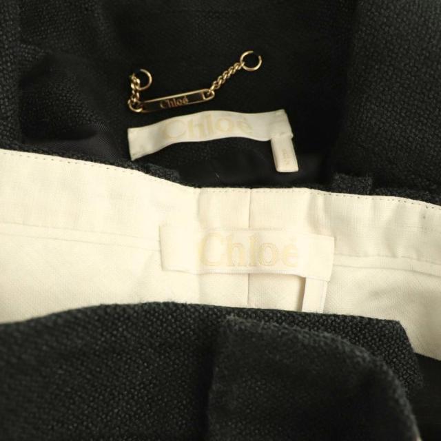 【中古】クロエ 23FW ゴールドボタンセットアップ スーツ ジャケット パンツ 34 36 黒_8