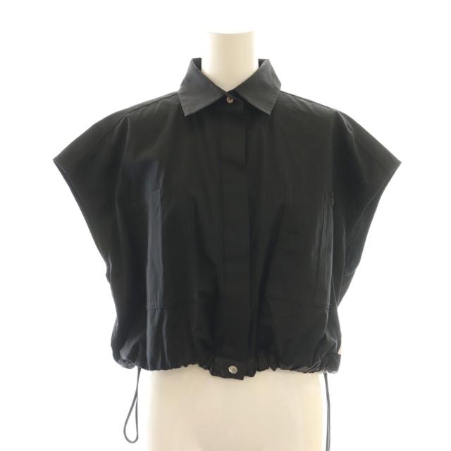 【中古】サカイ sacai 23SS Thomas Mason s Cotton Poplin シャツ ブラウス 前開き ドロスト 2 ブラック /CX ■OS