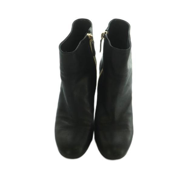 【中古】シャネル CHANEL ショートブーツ パールヒール 39C 24.5cm 黒 ブラック /MI ■OS レディース