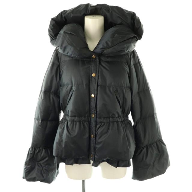 【中古】トゥービーシック TO BE CHIC フレアスリーブダウンジャケット フリル アウター 40 ネイビー レディース