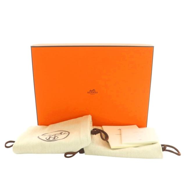【中古】エルメス HERMES Oran オラン ムートン フラットサンダル ミュール 36.5 23.5cm オレンジ /AQ ■OS
