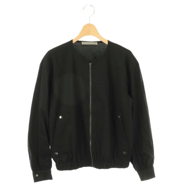 【中古】セオリーリュクス 24SS Crisp Linen Katia ブルゾン リネン混 38 黒 ブラック ノーカラー ジップアップ /CX