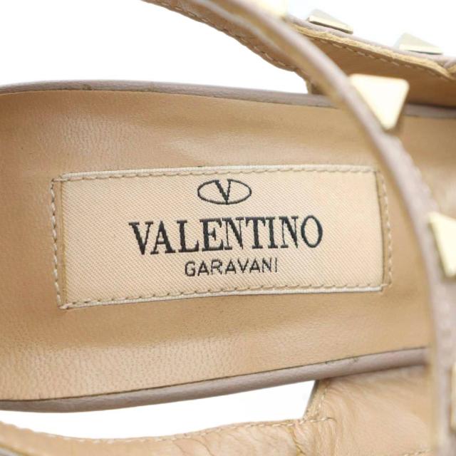 【中古】ヴァレンティノ ガラヴァーニ VALENTINO GARAVANI パンプス 35.5 22.5cm ピンクベージュ スタッズ エナメル