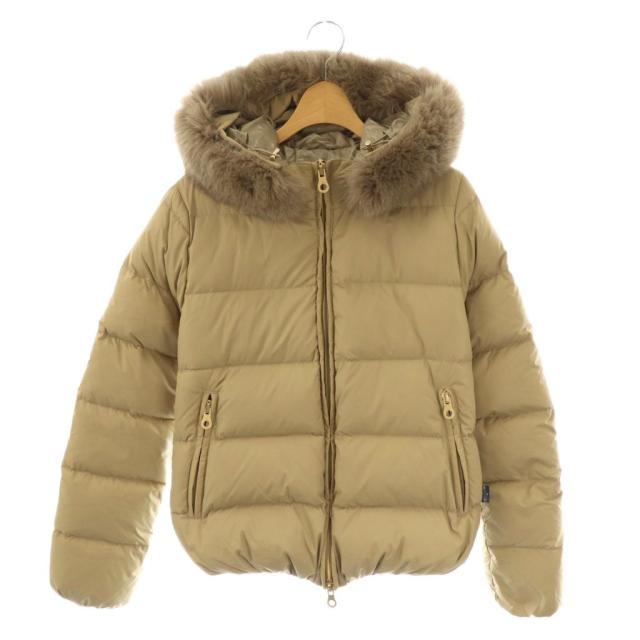 【中古】デュベティカ DUVETICA ADALAIADUE ファー付き ダウン ジャケット アウター フォックスファー 42 ベージュ