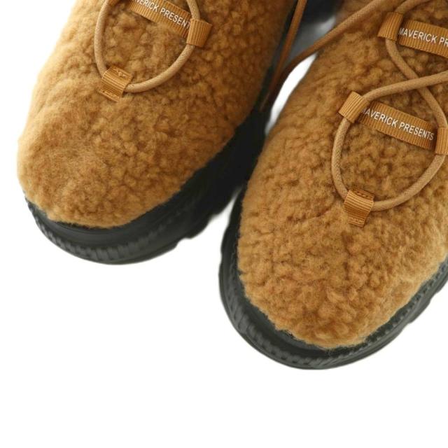 【中古】メゾンマーベリックプレゼンツ スニーカーブーツ ショートブーツ エコムートン ボア 厚底 23.5cm 茶色 MS2531