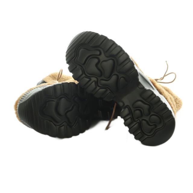 【中古】メゾンマーベリックプレゼンツ スニーカーブーツ ショートブーツ エコムートン ボア 厚底 23.5cm 茶色 MS2531