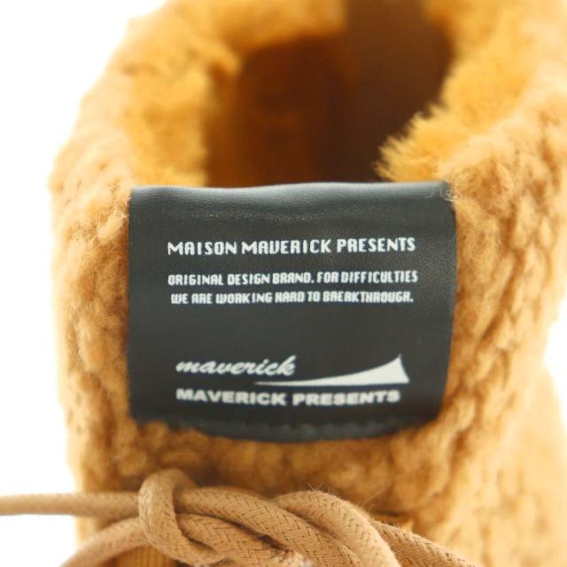 【中古】メゾンマーベリックプレゼンツ スニーカーブーツ ショートブーツ エコムートン ボア 厚底 23.5cm 茶色 MS2531