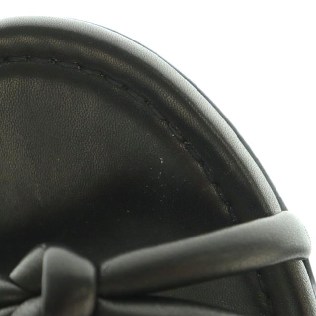 【中古】ジャンヴィトロッシ cassis ノットディティールサンダル レザー チャンキーヒール 37.5 24.5cm 黒 ブラック